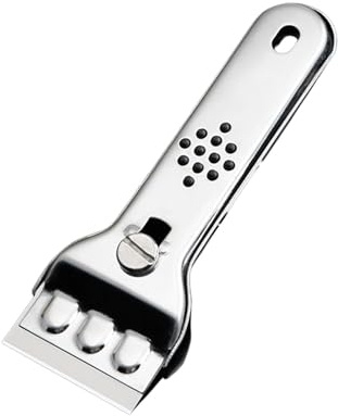 Grattoir en verre, grattoir à lame de rasoir pour poêle et sol de cuisine | Nettoyant de comptoir pour poêles en verre, grattoir en métal, grattoir pour nettoyage des fenêtres, grattoir de plan de