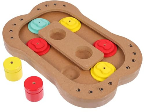 BESPORTBLE Pet Slow Feeder Dog Wooden Bone Toy for Slow Feed Prevent Choke Obesity