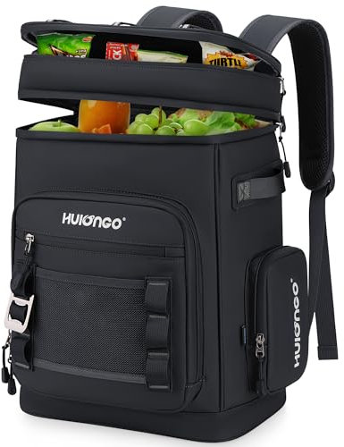 Hulongo Grande Zaino Refrigerante Isolato Impermeabile Portatile Borsa Termica a Prova di Perdite per Campeggio, Spiaggia, Pesca, Picnic, Viaggi, 30L, 48Cans