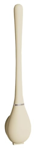 Brosse de toilette moderne et flexible en silicone pour la maison, 2025, kit de brosse de toilette ergonomique et support, brosse pour cuvette, montage mural (beige, 8 x 6 x 42,5 cm)