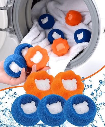 Boncy® Trockner Bälle 5 Stück - Trockner Bälle Haarentferner für Wäschetrockner & Waschmaschine - Haarfänger Waschkugeln - Anti Haar Trockenbälle - Wäschetrocknerbälle - Waschbälle Fusselentferner