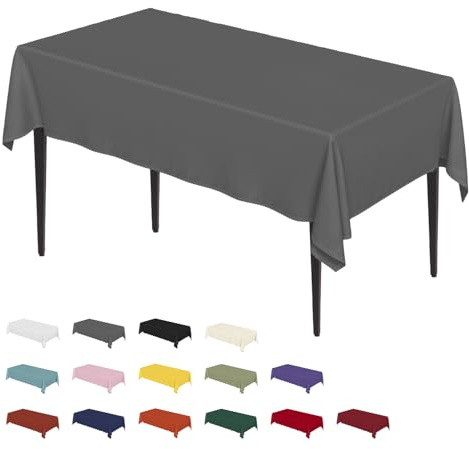 Artoid Mode Grau Fleckschutz Leinenoptik Tischdecke Eckig 140x220 cm, Leinendecke Tischtuch Abwaschbar Tischwäsche Küche Garten Urlaub Party Dekor