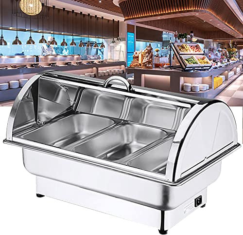 Plats électriques en acier inoxydable avec couvercle pour garder les aliments au chaud, parfaits pour les buffets de fête et une utilisation commerciale