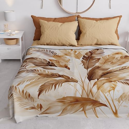 PETTI ARTIGIANI ITALIANI - Funda de sofá de Microfibra, 260 x 270 cm, Estampado de Palmeras | Multiusos para sofás, colchas y manteles | Funda Protectora Lavable