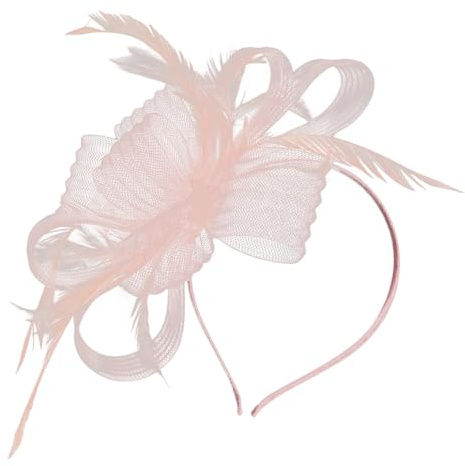 Pink Fascinators for Weddings Ladies Retro Elegant Flower Hair Fascinator Hat Light Pink Fascinator Hat Clip for Women Mini Top Hats Hair Clips Fascinator Clip Women Accessories for Evening Party Prom