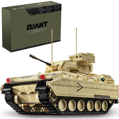 DUANT 39036 Gepanzerte Fahrzeuge M2 Bradley Baustein-Kit, Militärische Gepanzerte Panzer Fahrzeug-Baustein-Set, 1862 Pcs von Erwachsenen Gepanzerte Fahrzeug-Modell-Kits, Gebäude Spielzeug Geschenk