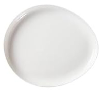 Dinner Plates 10-inch Hotel Kitchen Tableware White Porcelain Oval Ceramic Plate Special Dishes Stir-Fry Hot Shallow Simple Creative Party Supplies(14 in)
