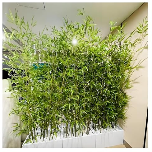 MZZKFC Bambou Plante Artificielle Lot de 100 Bambous Artificiels De 2.5m, Plantes Artificielles avec Feuilles Réalistes, Plantes Artificielles Imperméables pour Plus D'intimité(5 Poles,210cm/6.9ft)