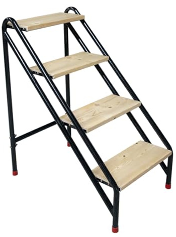 Step Stool Swimming Pool Staircase stool Foldable Ladder Dual-purpose Stair Chair Climb High Platform for Library Attic Office Home Short ladder(Four Step)