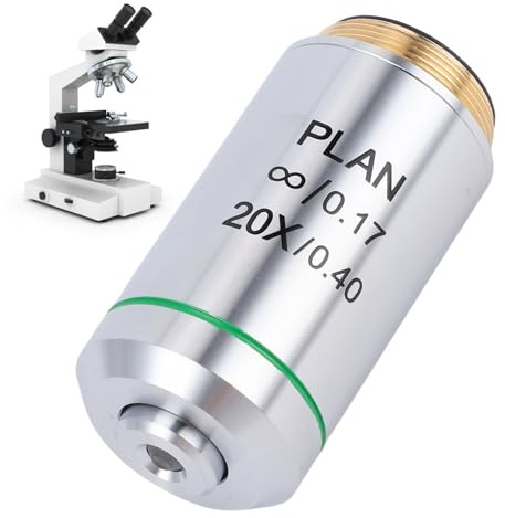 Annadue 20X PLAN Mikroskop Objektiv, PLAN 20,2 Mm RMS Objektiv für die Meisten Biologischen Mikroskope, Vollständig Beschichtete Optische Glaslinse