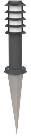 ledscom.de Pilona PORU con piqueta de suelo para exteriores, IP44, rejilla, 39cm, antracita, incl. lámpara E27 471lm, blanco extraclaro