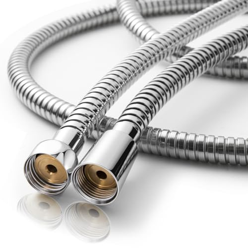 OFFO Duschslang, 1,6 m bidé duschslang rostfritt stål rostfri, 14 mm hål högtryck flätad flexibel slang, ersättningsduschslang för bidédusch, förkromad
