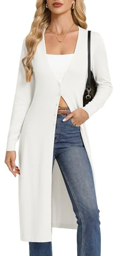 GRACE KARIN Women‘s Long-Sleeve V-Neck Long Cardigan Spring Lightweight Cardigans