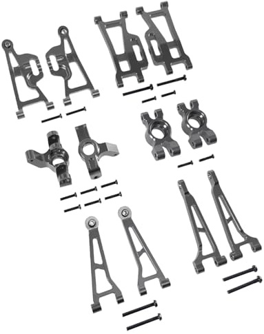 RC Upgrades Ersatzteile Für Mjx Für Hyper Go 14210-09 H14BM 1/14 Metall-Lenkbecher Vorder-/Hinterachse Obere/Untere Querlenker Hinterradnaben RC-Car-Upgrade-Teile(Titanium)