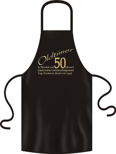 Tini - Shirts Grillschürze zum 50.Geburtstag : Oldtimer 50 / Kochschürze schwarz
