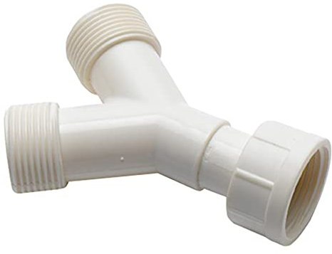 Merriway BH04064 Plastic Washing Machine Dish Washer Y-Piece Splitter Connector, 3/4 inch BSP - White
