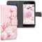 kwmobile Wallet Case Compatible with Samsung Galaxy J3 (2017) DUOS Case for Phone - Magnolias Pink/White/Dusty Pink