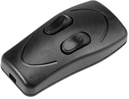 sourcing map Inline Schnurschalter AC 250V 1A Doppel Wippschalter Schwarz | Lampenlicht