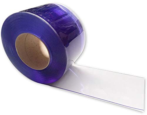 PVC-Streifen Rollenware, 2 m x 0,20 m, 2 mm transparent/durchsichtig, Weich-PVC, zur Verwendung als Streifenvorhang/Lamellenvorhang, Industrievorhang, wetterfest & witterungsbeständig
