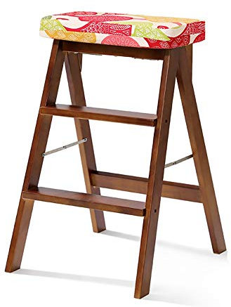 MHBGX Easy and Multifunction Convenient Folding Step Stool,Solid Wood Ladder for Adults Kitchen Wooden Portable Foldable Stepladder Multifunction High Stool Bench (Color : #1),#6
