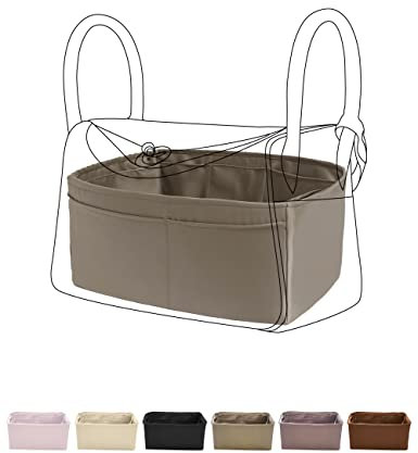 DGAZ Handtaschen Organizer Einsatz, Seide Innentasche für Hermes Lindy 19/26/30 Taschen, Leicht Organizer Innentaschen (Etoupe Grey, Lindy19)