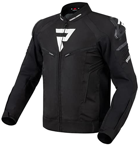 REBELHORN Vandal Textile Jacket Motorcyclejacka herr, Svart/vit, 8XL