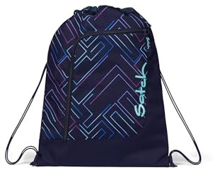 Satch Sportbeutel Turnbeutel für Mädchen und Jungen mit Reißverschlussfach, 12 Liter, Rucksack fixierbar
