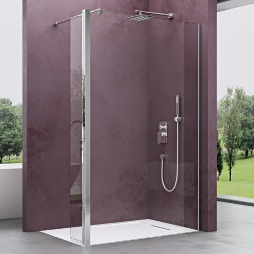 Mai & Mai Paroi de Douche Transparent Pare-douche avec Stabilisateur 100cm