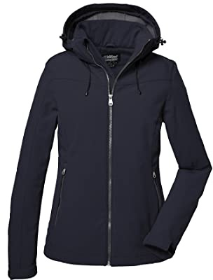 Killtec Damen Softshelljacke Softshell Jacke mit abzippbarer Kapuze Damen Softshelljacke wasserabweisend, Winddicht, atmungsaktiv