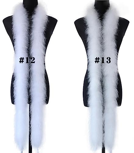 ORGEFY 22G rosa Federboa für Schmuck, Basteln, Hochzeit, Party, Kleid, Dekoration, Bühnen-Requisiten, Truthahnfeder-Schal, 2M-12 weiß