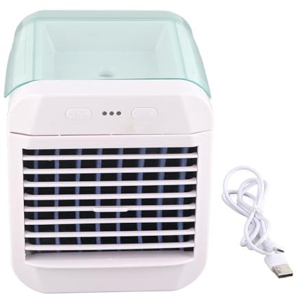 Mini Lüfter, Klimaanlage, Luftkühler, 3 Windgeschwindigkeiten, Luftbefeuchter, Desktop Haushalt, USB, Mobile Nachtkühlung für Kleine Desktop Kühler, Lüfter, Klimaanlage, (grün)