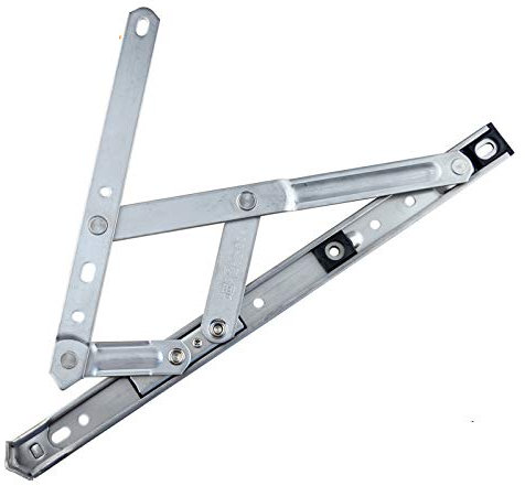 ZOLULA Fensterfeststeller Schiebebügel Flügelfenster mit quadratischem Schlitz, Schiebescharnier, Edelstahl, Stahl, Schiebestrebenhalterung, Winddichte Hardware