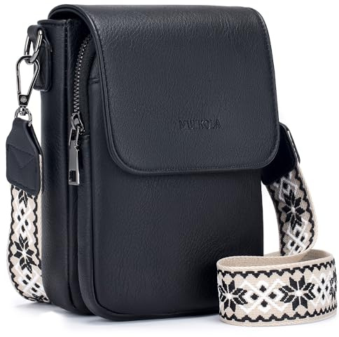 MUIIKOLA Handytasche zum Umhängen，RFID-Blockierung große Kapazität Handy Umhängetasche Damen Veganes Leder，Handytasche mit Geldbörse zum Umhängen，umhängetasche damen Breiter Gurt
