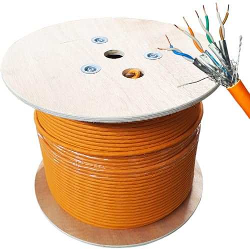 Loops 305m CAT7 Low Smoke Foil Shielded Cable | Pure Copper Solid Core 23 AWG S/FTP Ethernet | 40 Gigabit Network Internet Data Reel Drum | Low Smoke Zero Halogen