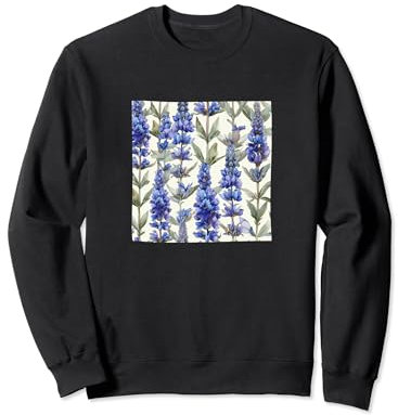 Anise Hyssop Flower Watercolor Pattern Graphic Sweatshirt