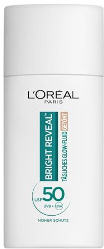 L'Oréal Tägliches Getöntes UV Glow-Fluid LSF 50, Niacinamid + Glow-Pigmente, Farbe: Hell, Bright Reveal, 1 x 50 ml
