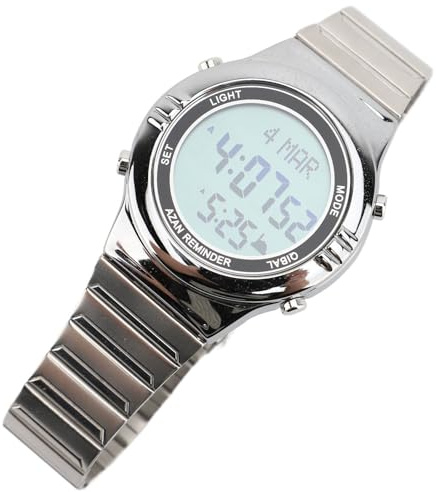lvifloae Uomini Multifunzionale orologio elettronico Orologio sportivo per esterni per orologio Digital Display Digital in acciaio inossidabile Orologio per uomini (Plata)