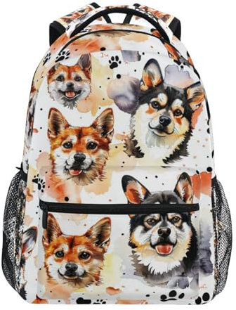 Schulrucksack, Süßer Hund Und Pfote Reißfest Kindergarten Rucksack Unisex Kindertasche Für Teens Kinderzimmer Vorschule 29X40Cm