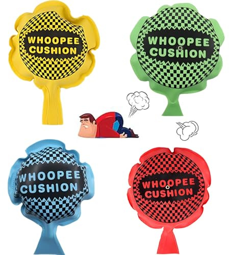 4 PCS Whoopee Cushion, Makes Fart Noise Whoopie Cushion, Whoopee Cushion Prank Toys, Ideal Joke Gift or Stocking Filler for Girls and Boys,Classic Prank Toys, Parties, Office Fart Prank