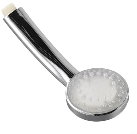 Cabezal de ducha con luz LED de 7 colores, rociador de baño, retención de temperatura, generador de turbina de ahorro de agua, no requiere batería, cromo