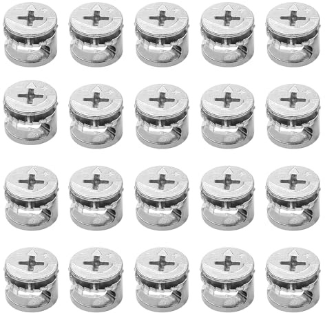 Menibeuty 20pcs Came Blocage Écrou pour Furniture, 15x11mm Accords De Meubles Excentriques En Alliage de Zinc, Joint Connecteur Serrage Écrous Meubles Connexion Cam Raccords Pour Armoires Tiroirs