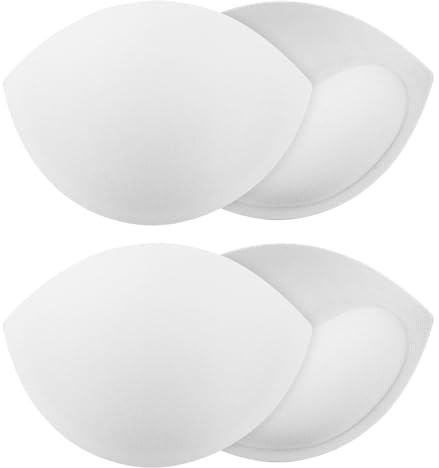 2 Pairs Small Size Women's Push Up Bra Pads Inserts Breast Enhancers,11.5 * 8.5cm, White Bra Cups Insert or Sew In, Large Cup Bust Lifter, Breast Enhancer Cups Fits A Cup