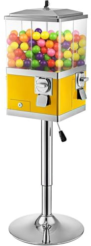 Coin Operated Vending Machine for Candy, Gumballs, Toy Capsules, and Bouncy Balls, Rotatable Design with Stand for Easy Use in Stores, Arcades, and Parties