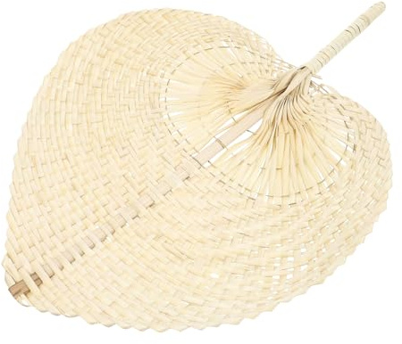 BIUDECO Abanico de Palma Portátil Mano Ventilador Refrescante para Verano Decoración de Pared y Regalo Artesanal Amarillo
