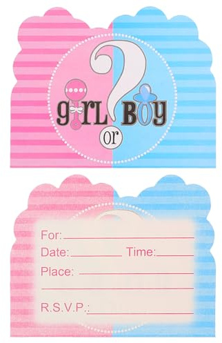 MUCKLILY 32 Biglietti D’Invito per Shower in Carta Inviti per Rivelazione del Sesso del Nascituro Biglietti per Feste di e Congratulazioni Accessori per Feste Prenatali