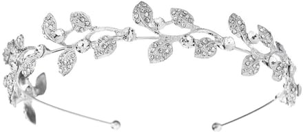FONDOTIN Accesorio y Cómodo de Imitación en Aleación Plata Gemas Pelo Aro Elegante para Diferentes Ocasiones y Fotos Obsequios