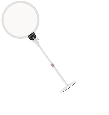 Luce ad anello a LED dimmerabile, lampada video softbox professionale per fotografia in diretta streaming, display ultra HD, angolo regolabile (bianco A)