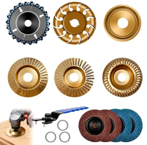 11 unidades de disco de lijado de madera para amoladora angular, disco flexible para madera, disco de fresado, disco de molienda de solapa, triturador de troncos, fresadora de raíces, fresadora de