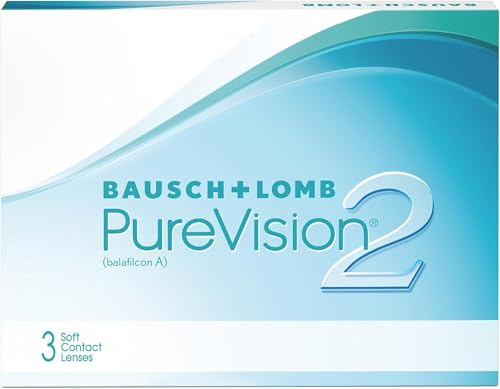 PureVision 2 HD Lenti a Contatto Correttive Mensili, 3 Lenti, BC 8.6 mm, DIA 14 mm, -1.0 Diopt | Bausch + Lomb, lenti a contatto sferiche, tecnologia ComfortMoist, elevato comfort, BC 8,60 mm, diametro 14,0 mm