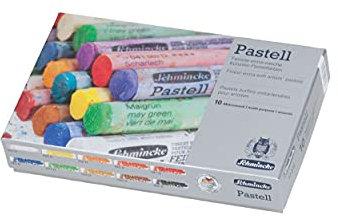 Schmincke – Pastell, Grundsortiment mit 10 Farben, 77 210 097, Kartonset mit 10 Pastellstiften, handgefertigte Pastelle, brillante, samtmatte, höchst lichtechte Farbtöne